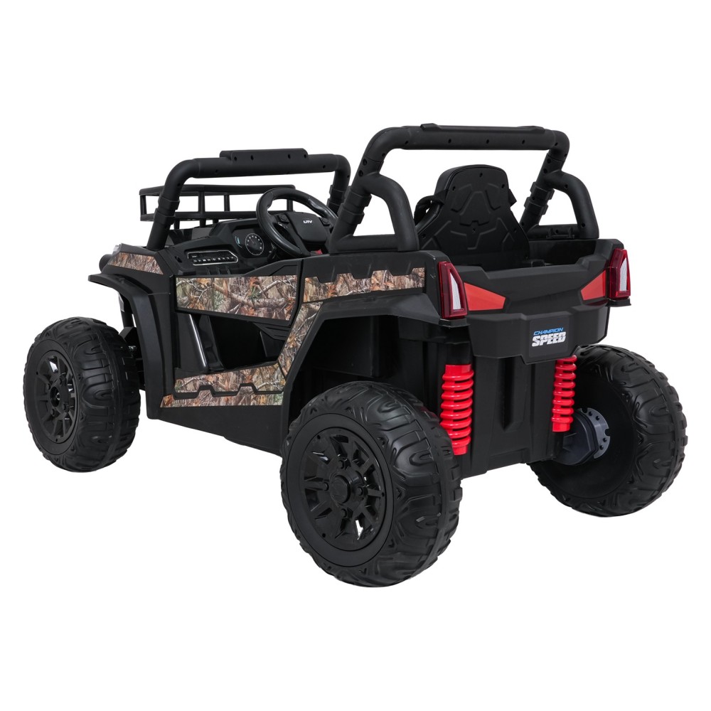 JOKO Elektrické autíčko Terénne Buggy UTV LIFT 4x100W, penové kolesá, kožené sedadlo, čierne maskáčové