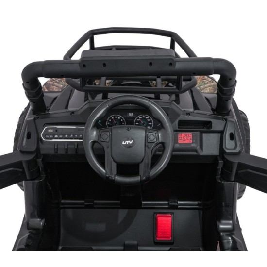 JOKO Elektrické autíčko Terénne Buggy UTV LIFT 4x100W, penové kolesá, kožené sedadlo, čierne maskáčové