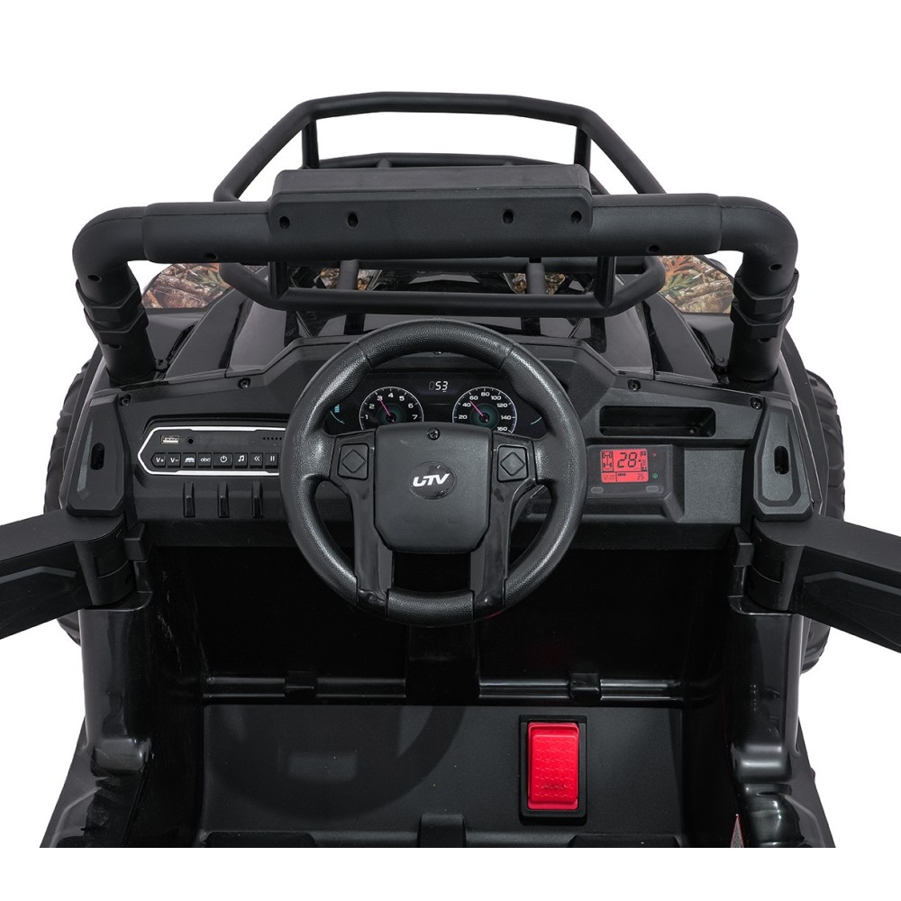 JOKO Elektrické autíčko Terénne Buggy UTV LIFT 4x100W, penové kolesá, kožené sedadlo, čierne maskáčové