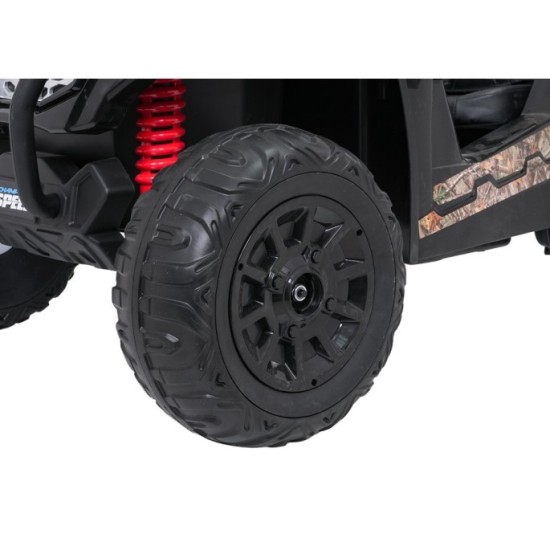 JOKO Elektrické autíčko Terénne Buggy UTV LIFT 4x100W, penové kolesá, kožené sedadlo, čierne maskáčové