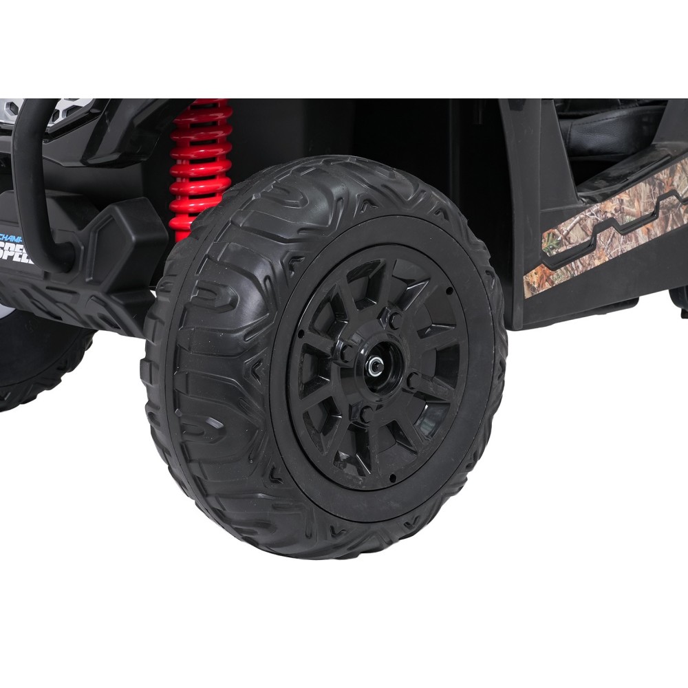 JOKO Elektrické autíčko Terénne Buggy UTV LIFT 4x100W, penové kolesá, kožené sedadlo, čierne maskáčové