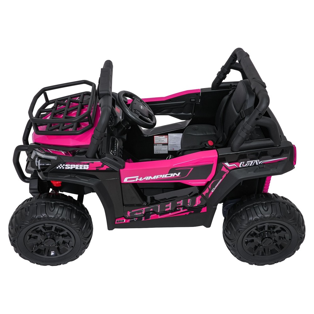 JOKO Elektrické autíčko Terénne Buggy UTV LIFT 4x100W, penové kolesá, kožené sedadlo, ružové
