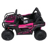 JOKO Elektrické autíčko Terénne Buggy UTV LIFT 4x100W, penové kolesá, kožené sedadlo, ružové