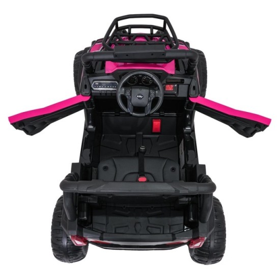 JOKO Elektrické autíčko Terénne Buggy UTV LIFT 4x100W, penové kolesá, kožené sedadlo, ružové