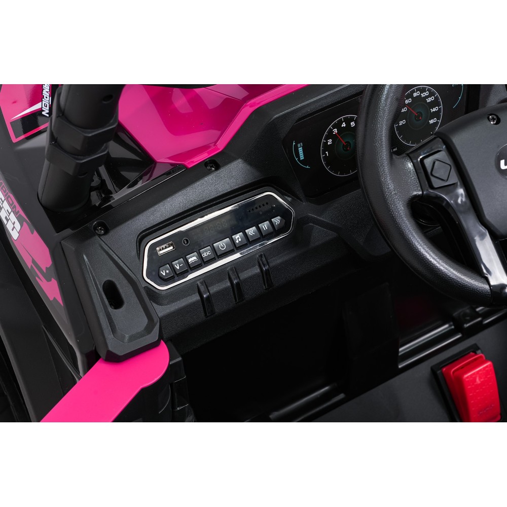JOKO Elektrické autíčko Terénne Buggy UTV LIFT 4x100W, penové kolesá, kožené sedadlo, ružové