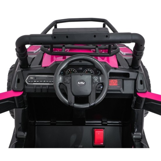 JOKO Elektrické autíčko Terénne Buggy UTV LIFT 4x100W, penové kolesá, kožené sedadlo, ružové