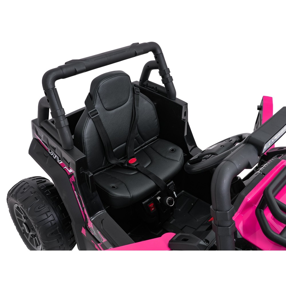 JOKO Elektrické autíčko Terénne Buggy UTV LIFT 4x100W, penové kolesá, kožené sedadlo, ružové