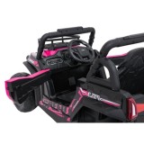 JOKO Elektrické autíčko Terénne Buggy UTV LIFT 4x100W, penové kolesá, kožené sedadlo, ružové