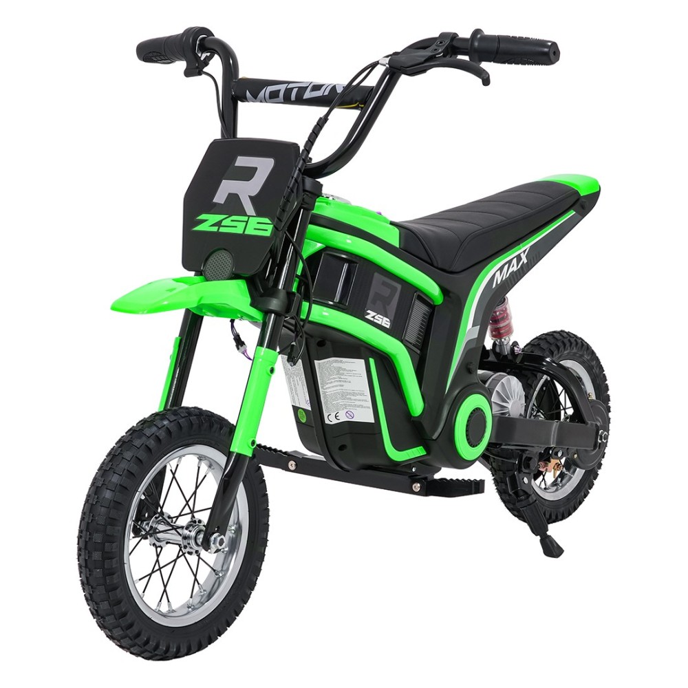 JOKO Elektrická Motorka RZ56 MAX 350W s Reťazovým Pohonom 24V, Nafukovacie kolesá, Kožené sedadlo, nosnosť 65kg, zelená