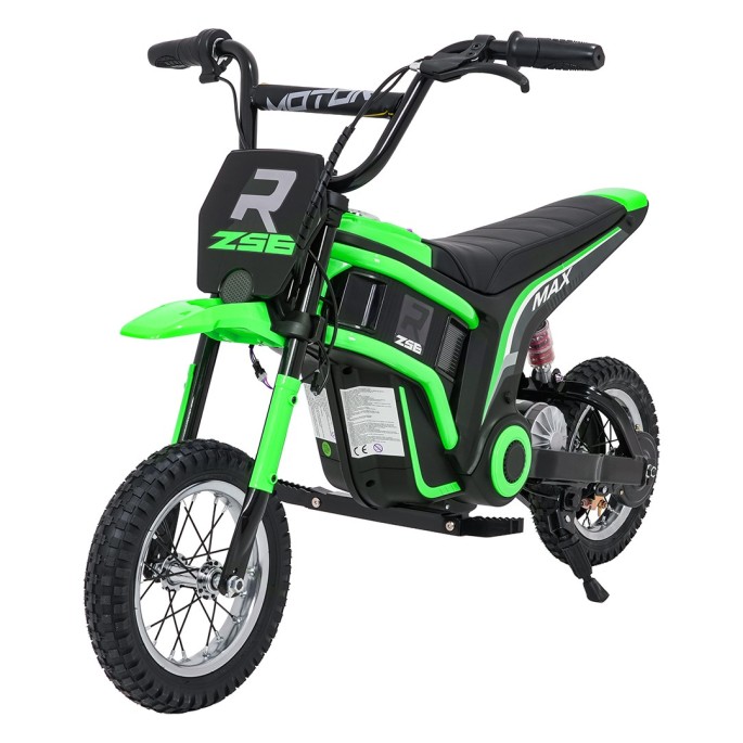 JOKO Elektrická Motorka RZ56 MAX 350W s Reťazovým Pohonom 24V, Nafukovacie kolesá, Kožené sedadlo, nosnosť 65kg, zelená