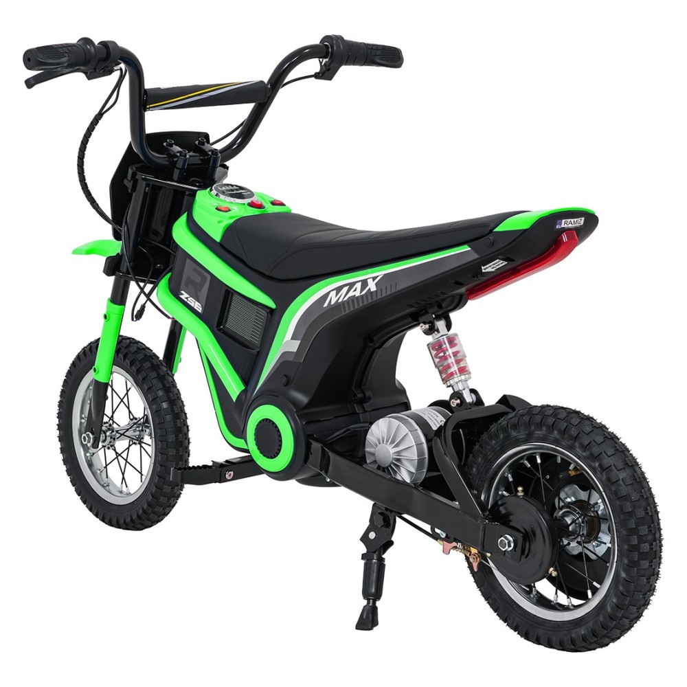 JOKO Elektrická Motorka RZ56 MAX 350W s Reťazovým Pohonom 24V, Nafukovacie kolesá, Kožené sedadlo, nosnosť 65kg, zelená