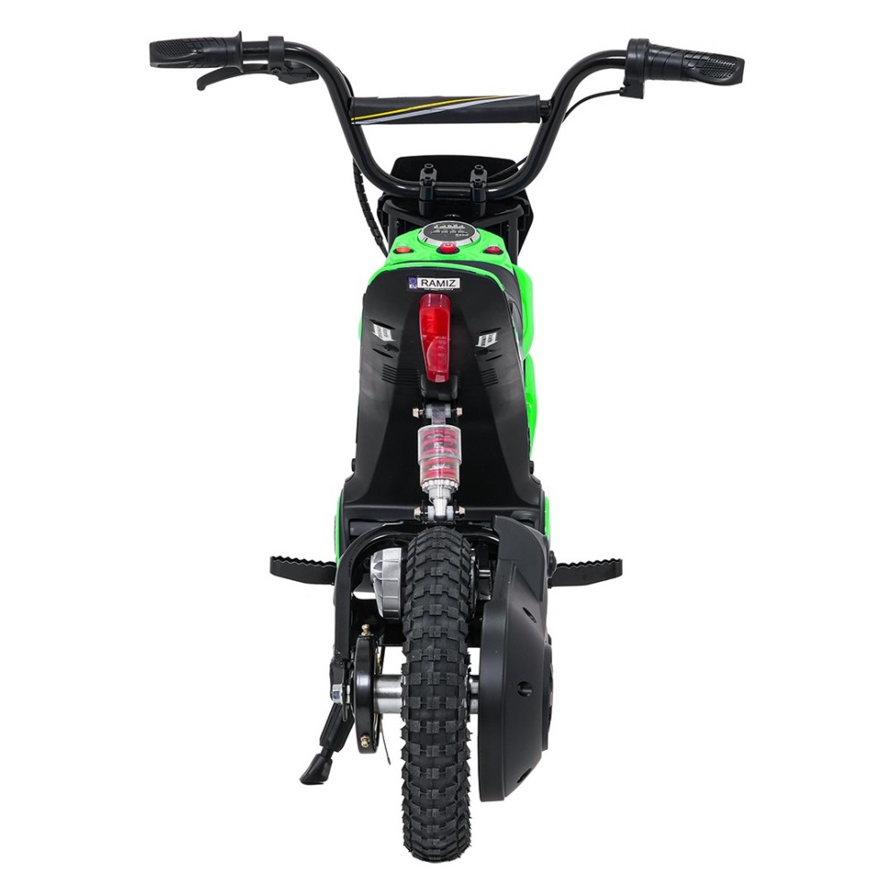 JOKO Elektrická Motorka RZ56 MAX 350W s Reťazovým Pohonom 24V, Nafukovacie kolesá, Kožené sedadlo, nosnosť 65kg, zelená