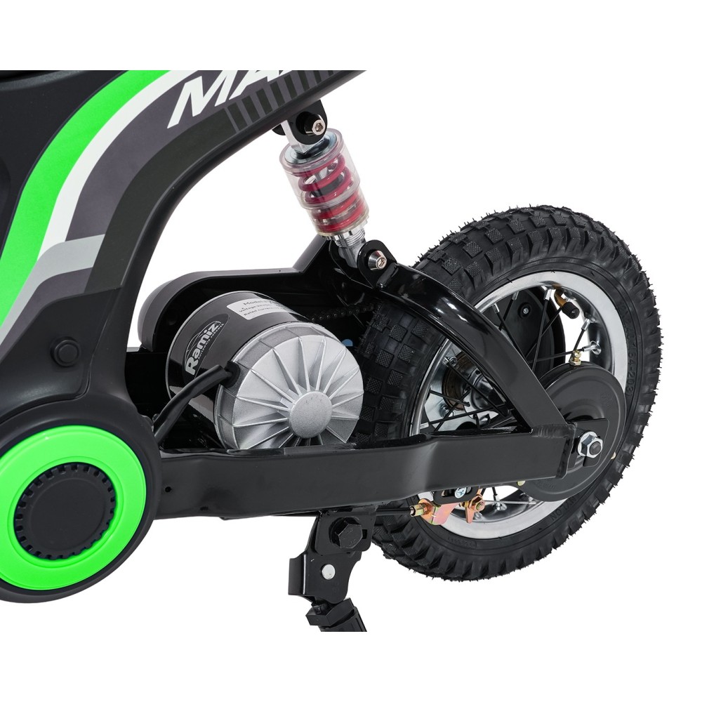JOKO Elektrická Motorka RZ56 MAX 350W s Reťazovým Pohonom 24V, Nafukovacie kolesá, Kožené sedadlo, nosnosť 65kg, zelená