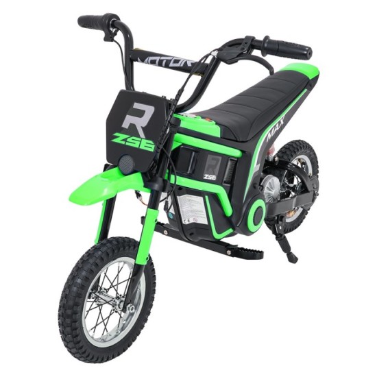 JOKO Elektrická Motorka RZ56 MAX 350W s Reťazovým Pohonom 24V, Nafukovacie kolesá, Kožené sedadlo, nosnosť 65kg, zelená