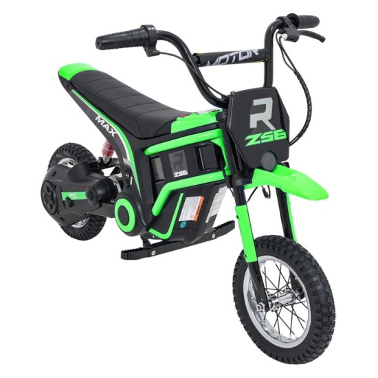 JOKO Elektrická Motorka RZ56 MAX 350W s Reťazovým Pohonom 24V, Nafukovacie kolesá, Kožené sedadlo, nosnosť 65kg, zelená