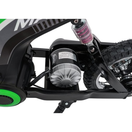 JOKO Elektrická Motorka RZ56 MAX 350W s Reťazovým Pohonom 24V, Nafukovacie kolesá, Kožené sedadlo, nosnosť 65kg, zelená
