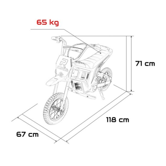 JOKO Elektrická Motorka RZ56 MAX 350W s Reťazovým Pohonom 24V, Nafukovacie kolesá, Kožené sedadlo, nosnosť 65kg, zelená