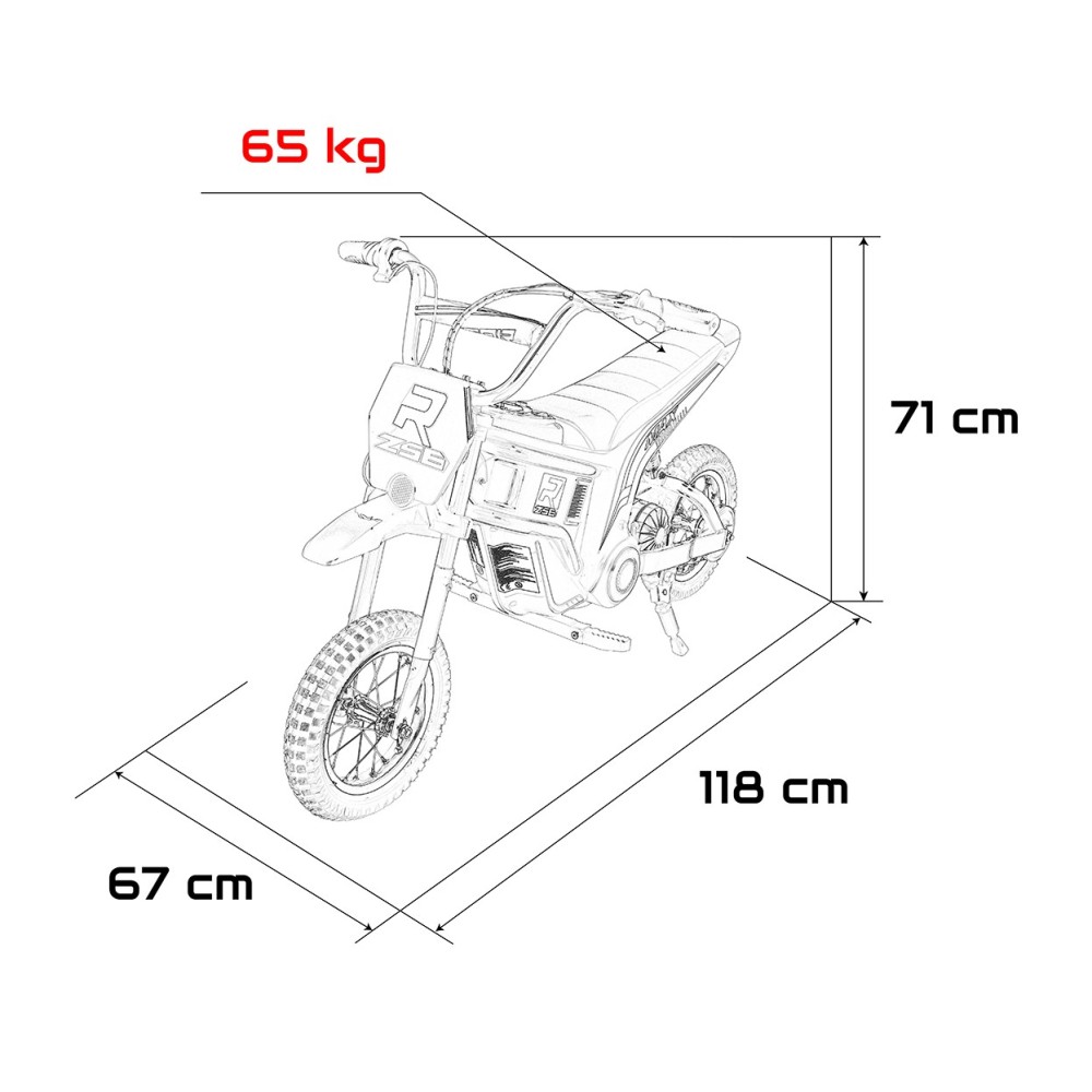 JOKO Elektrická Motorka RZ56 MAX 350W s Reťazovým Pohonom 24V, Nafukovacie kolesá, Kožené sedadlo, nosnosť 65kg, zelená