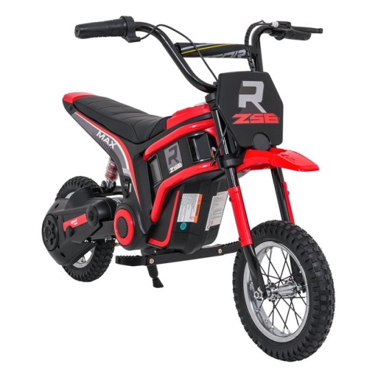 JOKO Elektrická Motorka RZ56 MAX 350W s Reťazovým Pohonom 24V, Nafukovacie kolesá, Kožené sedadlo, nosnosť 65kg, červená