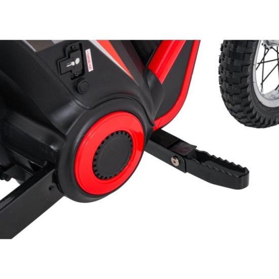 JOKO Elektrická Motorka RZ56 MAX 350W s Reťazovým Pohonom 24V, Nafukovacie kolesá, Kožené sedadlo, nosnosť 65kg, červená