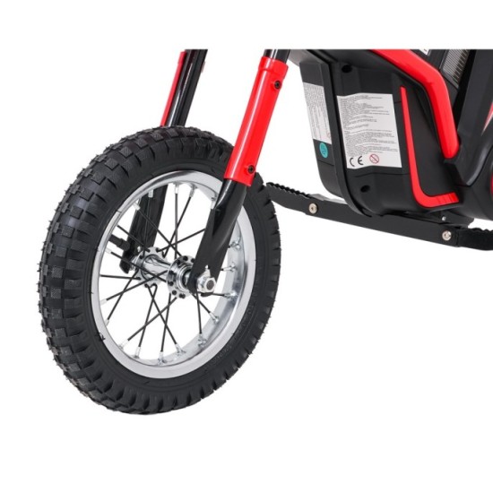 JOKO Elektrická Motorka RZ56 MAX 350W s Reťazovým Pohonom 24V, Nafukovacie kolesá, Kožené sedadlo, nosnosť 65kg, červená