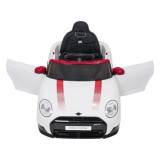 JOKO Elektrické autíčko Mini Cooper, penové kolesá, kožené sedadlo, biele