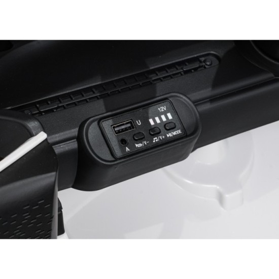 JOKO Elektrické autíčko Mini Cooper, penové kolesá, kožené sedadlo, biele