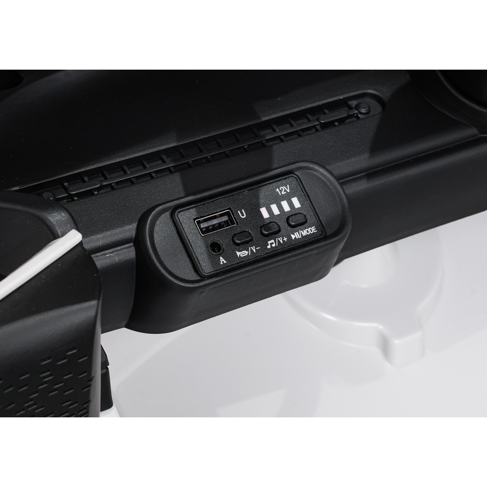 JOKO Elektrické autíčko Mini Cooper, penové kolesá, kožené sedadlo, biele
