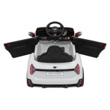 JOKO Elektrické autíčko Mini Cooper, penové kolesá, kožené sedadlo, biele