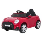 JOKO Elektrické autíčko Mini Cooper, penové kolesá, kožené sedadlo, červené