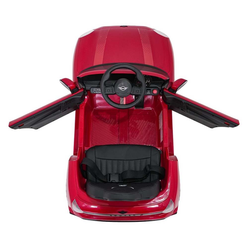 JOKO Elektrické autíčko Mini Cooper, penové kolesá, kožené sedadlo, červené