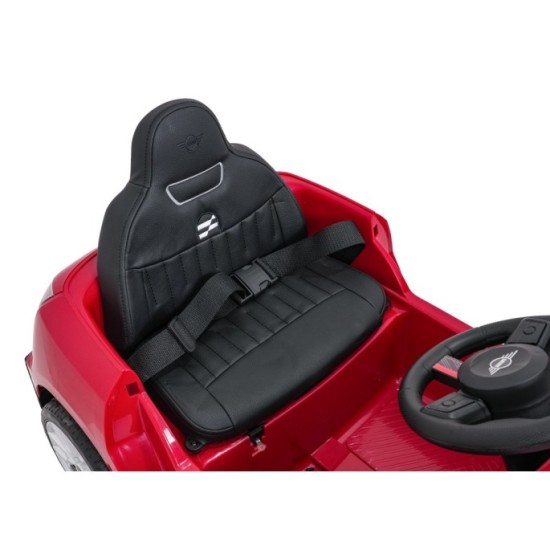 JOKO Elektrické autíčko Mini Cooper, penové kolesá, kožené sedadlo, červené