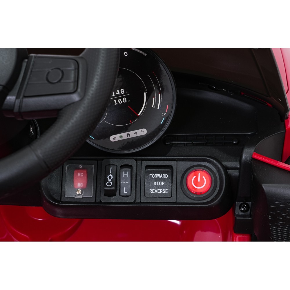 JOKO Elektrické autíčko Mini Cooper, penové kolesá, kožené sedadlo, červené