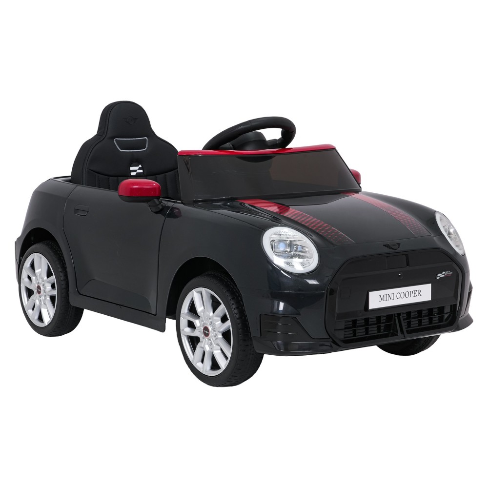 JOKO Elektrické autíčko Mini Cooper, penové kolesá, kožené sedadlo, čierne