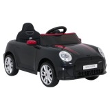 JOKO Elektrické autíčko Mini Cooper, penové kolesá, kožené sedadlo, čierne