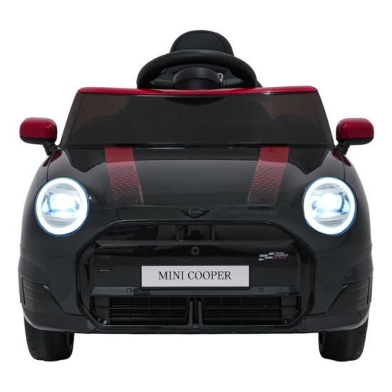 JOKO Elektrické autíčko Mini Cooper, penové kolesá, kožené sedadlo, čierne