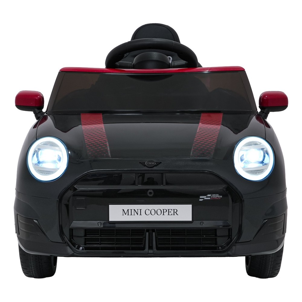 JOKO Elektrické autíčko Mini Cooper, penové kolesá, kožené sedadlo, čierne