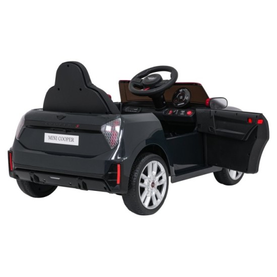 JOKO Elektrické autíčko Mini Cooper, penové kolesá, kožené sedadlo, čierne