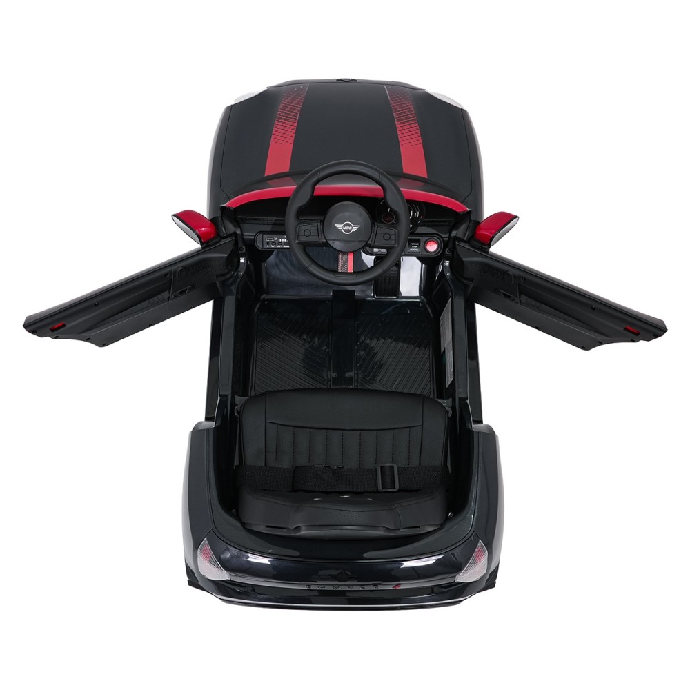 JOKO Elektrické autíčko Mini Cooper, penové kolesá, kožené sedadlo, čierne