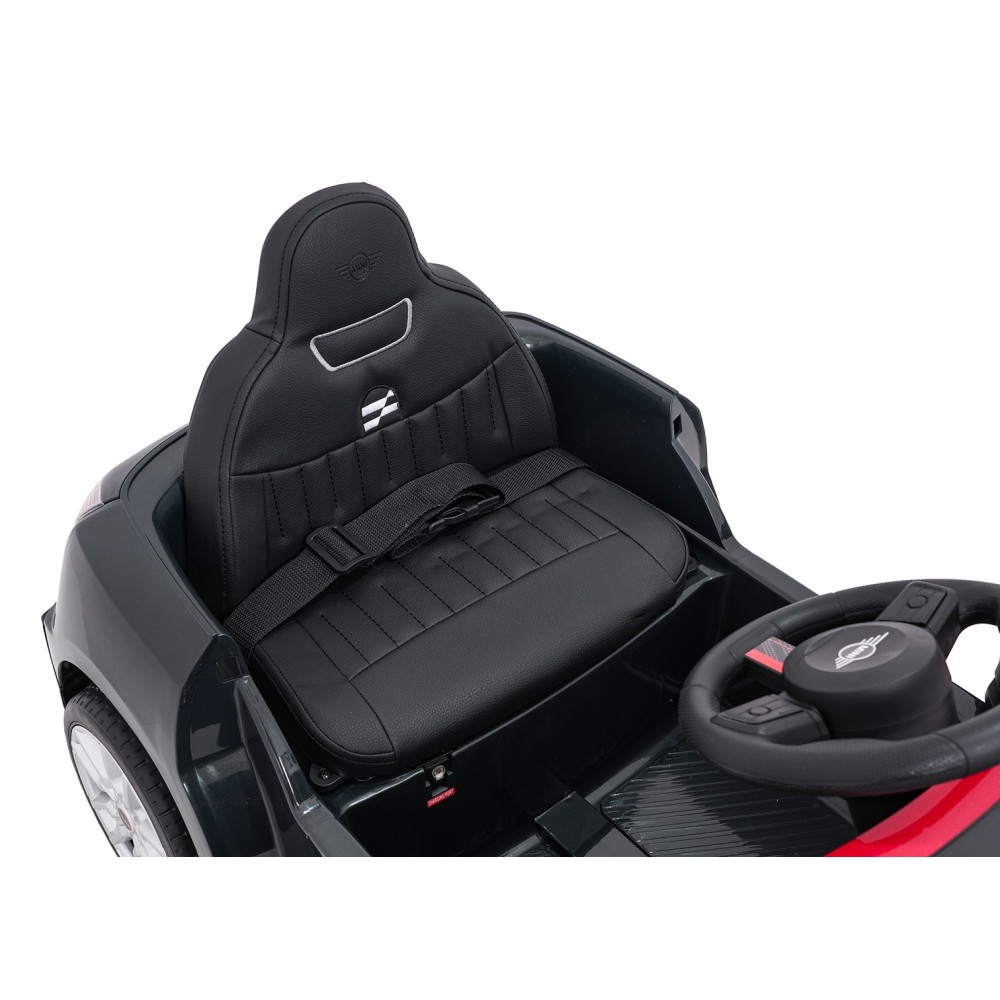 JOKO Elektrické autíčko Mini Cooper, penové kolesá, kožené sedadlo, čierne