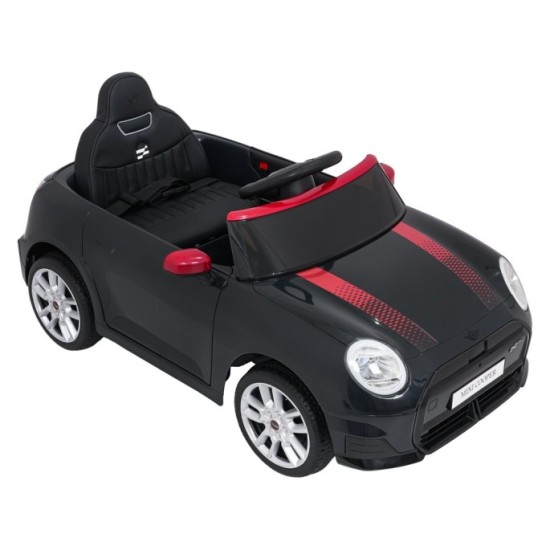 JOKO Elektrické autíčko Mini Cooper, penové kolesá, kožené sedadlo, čierne