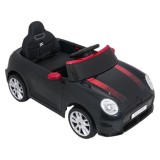 JOKO Elektrické autíčko Mini Cooper, penové kolesá, kožené sedadlo, čierne