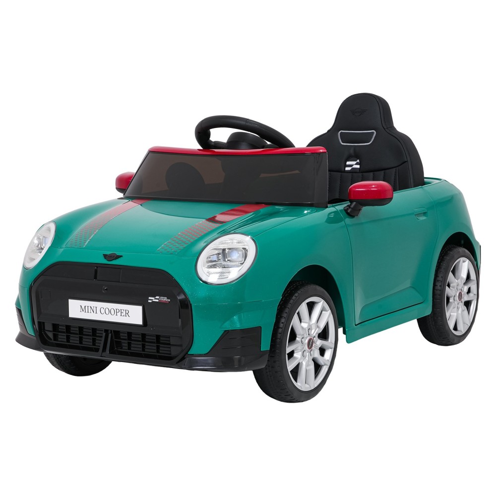 JOKO Elektrické autíčko Mini Cooper, penové kolesá, kožené sedadlo, zelené