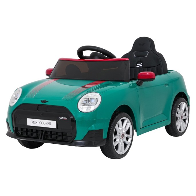 JOKO Elektrické autíčko Mini Cooper, penové kolesá, kožené sedadlo, zelené