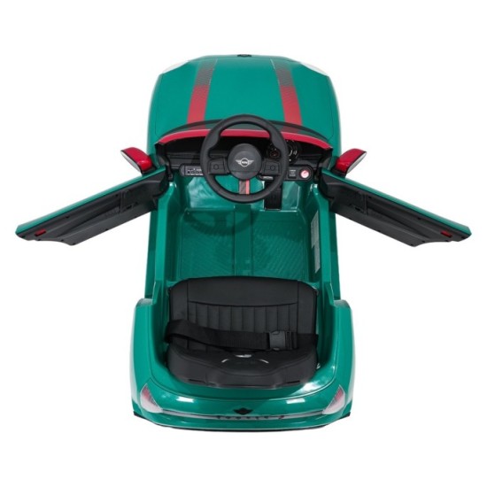 JOKO Elektrické autíčko Mini Cooper, penové kolesá, kožené sedadlo, zelené