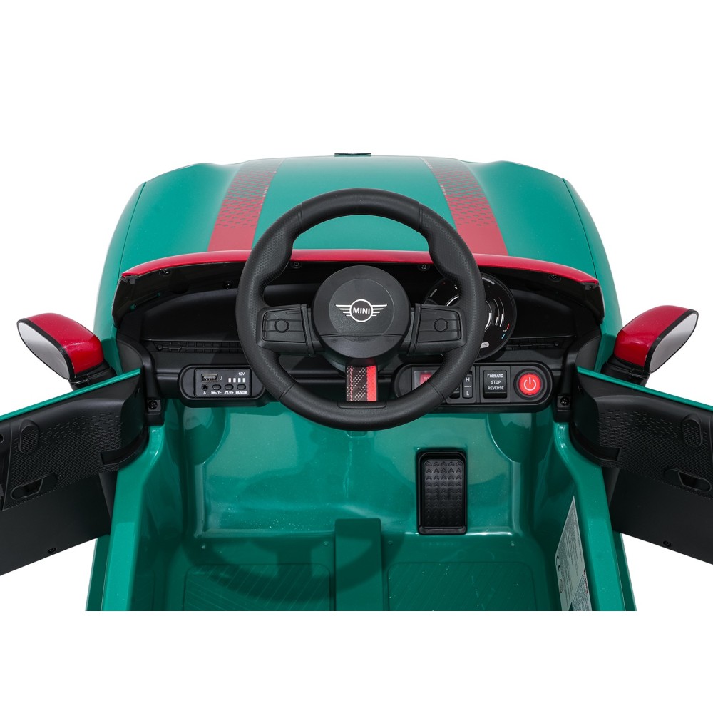 JOKO Elektrické autíčko Mini Cooper, penové kolesá, kožené sedadlo, zelené