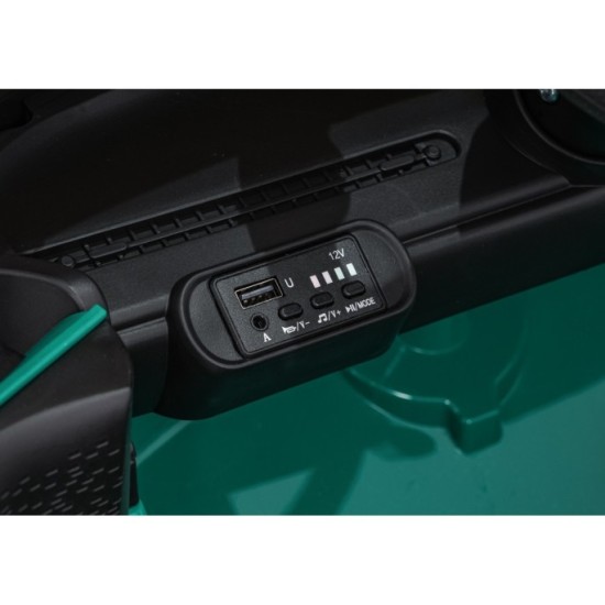 JOKO Elektrické autíčko Mini Cooper, penové kolesá, kožené sedadlo, zelené