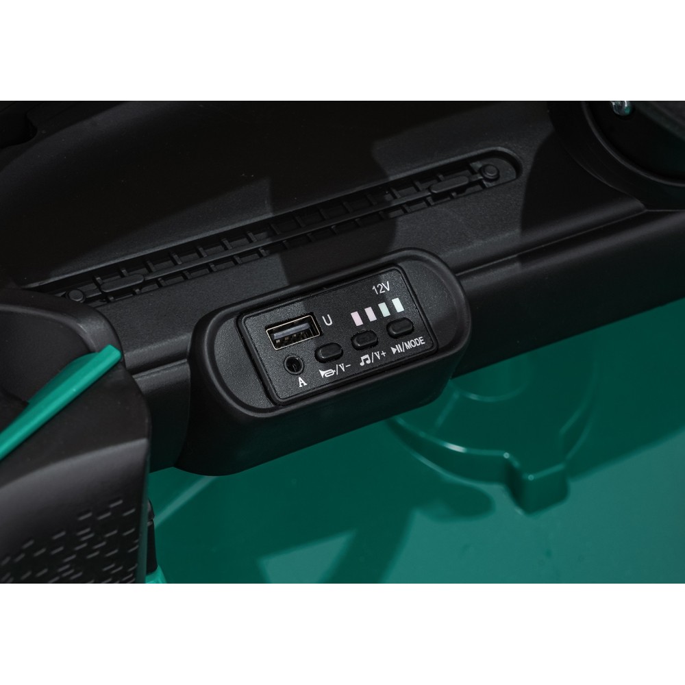 JOKO Elektrické autíčko Mini Cooper, penové kolesá, kožené sedadlo, zelené