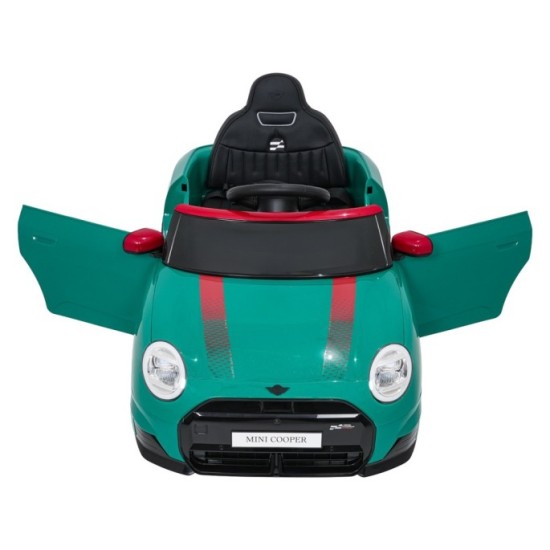 JOKO Elektrické autíčko Mini Cooper, penové kolesá, kožené sedadlo, zelené