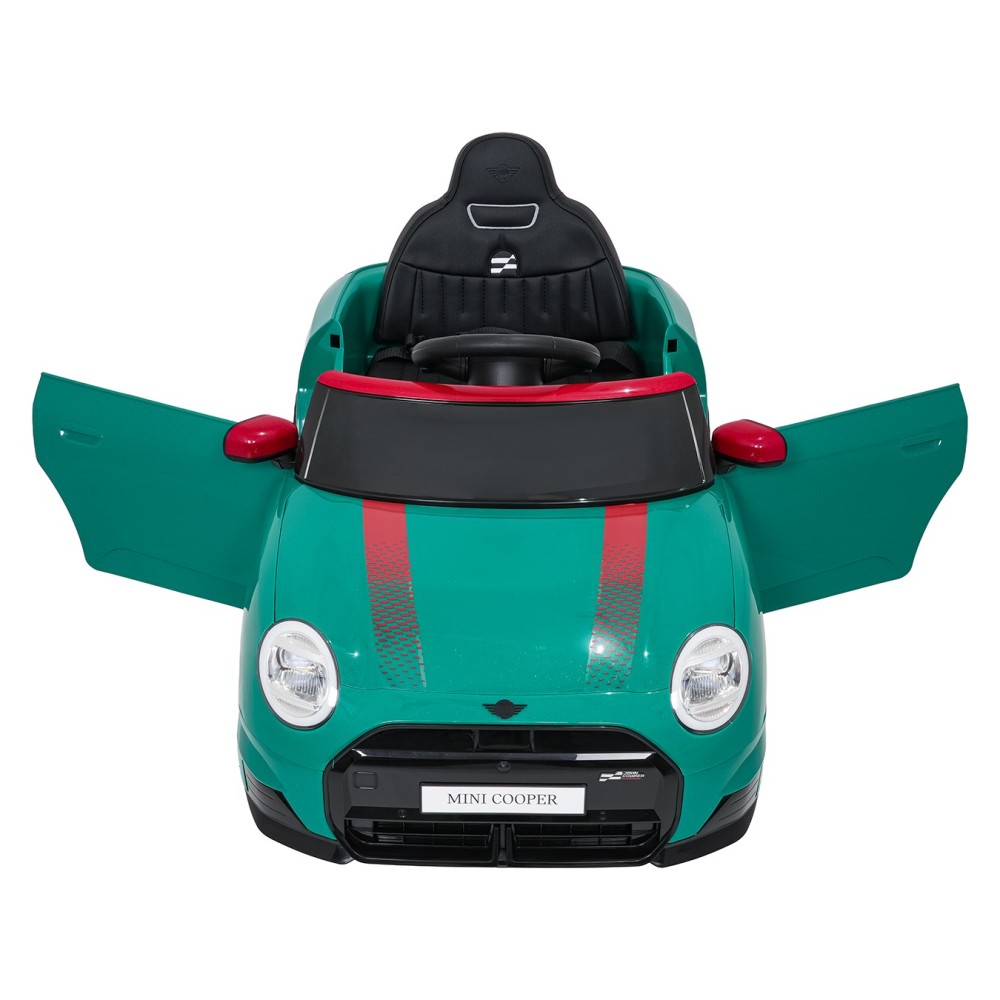 JOKO Elektrické autíčko Mini Cooper, penové kolesá, kožené sedadlo, zelené
